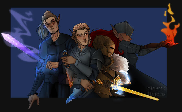 Altmer Boyband (Rumarin, Caryalind Thallery, Nebarra, my Dragonborn)